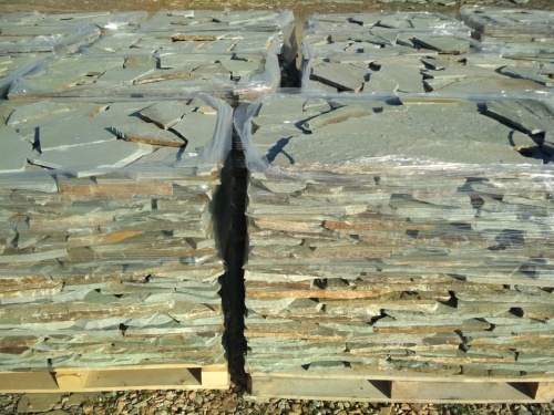 Плитняк златолит зелёный для цоколя, отмостки купить в Коломне