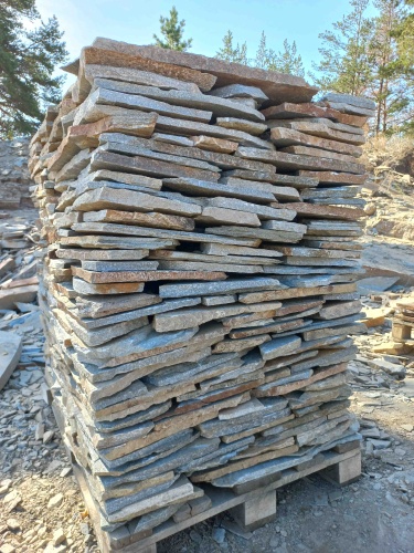 Плитняк златолит серебристый для цоколя, отмостки купить в Коломне