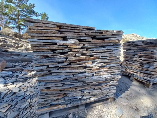 Плитняк златолит серебристый для фасада купить в Коломне